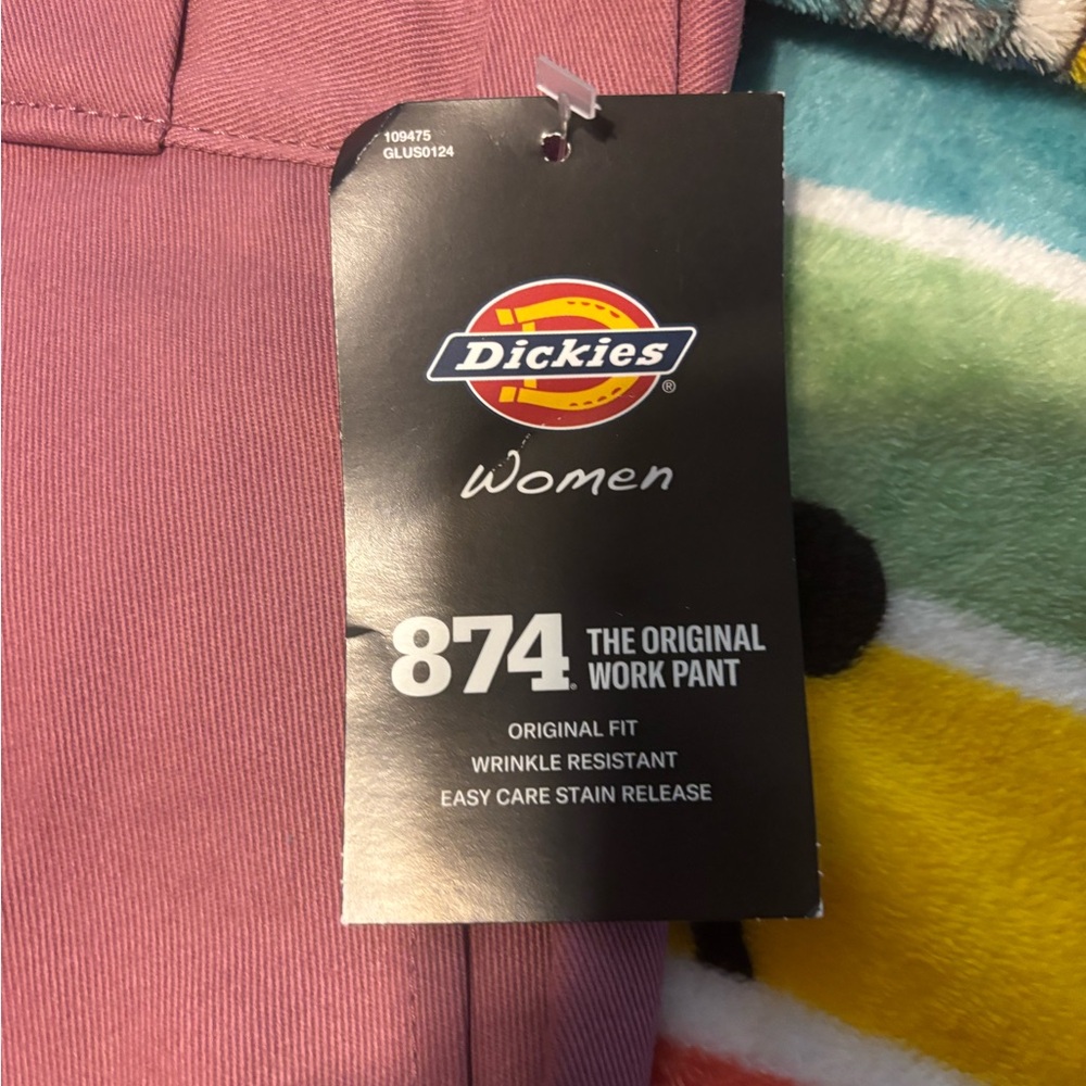 Dickies Straight Leg Work Pants Mauve Pink - Picture 3 of 8